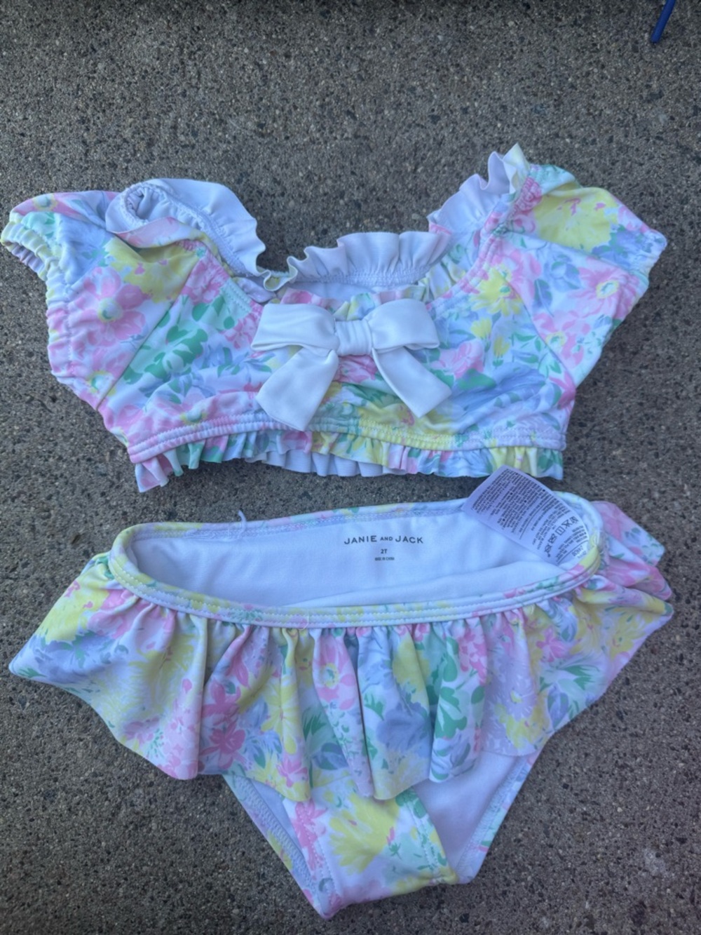Janie and Jack Pastel Floral Ruffle Two-Piece Swimsuit
